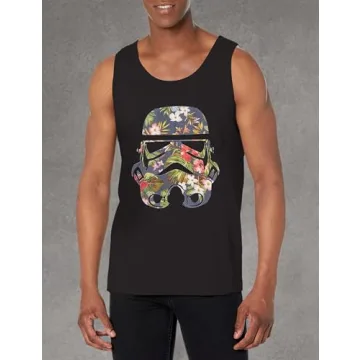 Men's Star Wars Tropical Stormtrooper Tank Top - Black
