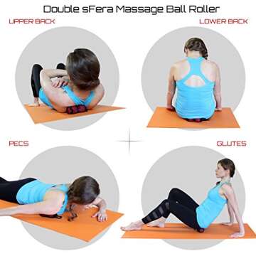 sFera Yoga Massage Balls, Trigger Point, Deep Tissue and Myofascial Therapy. 2 (2.5 inch) Firm Balls w/mesh Bag, (RLZ2 MED - Red)