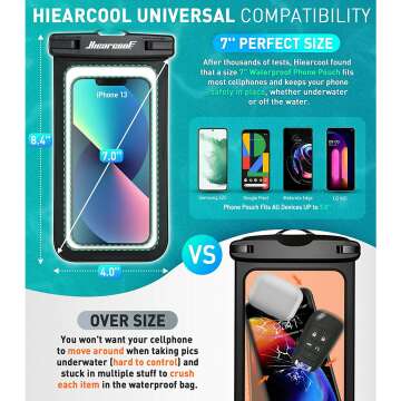 Hiearcool Universal Waterproof Phone Case - 2 Pack