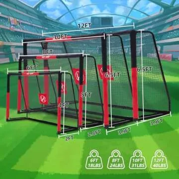 Soccer Goal for Backyard,8x5ft Metal Soccer, Soccer Goal for Kids 8-12, Soccer net with Zipper Design, Easy Assemble, Weatherproof Foam Padded Goal Post