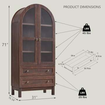 IFBUY 71" Tall Arched Bookshelf: A Modern Storage Solution