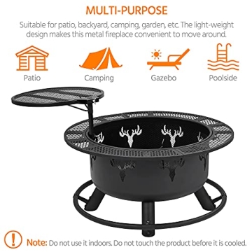 Yaheetech 32in Fire Pit for Outdoor Camping & BBQ Fun
