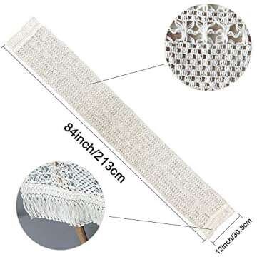 Fowecelt Macrame Table Runner 12 x 84 Inch for Farmhouse Dining Coffee Table Decor Boho Rustic Weddi...