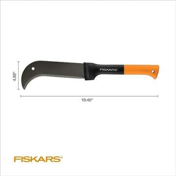 Fiskars 9" Brush Axe with Safety Sheath - Fixed Handle -Curved Blade Branch Chopping Axe - Yard and ...