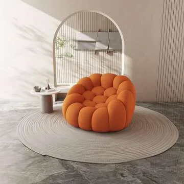 RAVADOEN 46.9 "Lazy Floor Sofa, Modern Mesh Fabric Curved Couch, Single 3D Honeycomb Shape Bubble Sofas Floor Couch for Living Room, Apartment, Reading Room