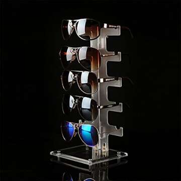 FAZMoss Sunglasses Holder Acrylic Glasses Stand Display Stand Sunglasses Organizer Stands Sunglasses Rack Sunglasses Holders…
