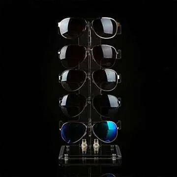 FAZMoss Sunglasses Holder Acrylic Glasses Stand Display Stand Sunglasses Organizer Stands Sunglasses Rack Sunglasses Holders…