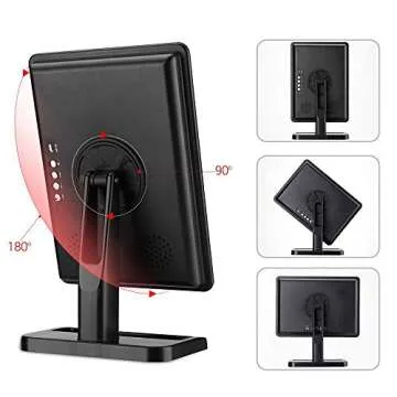 Fenair Makeup Vanity Mirror with Bluetooth Rechargeable Lighted 20 LED Mirror,Touch Screen Cosmetic Vanity Mirror,Detachable 10X Magnification 180° Rotation,Makeup Mirror (Black)