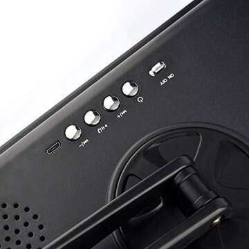 Fenair Makeup Vanity Mirror with Bluetooth Rechargeable Lighted 20 LED Mirror,Touch Screen Cosmetic Vanity Mirror,Detachable 10X Magnification 180° Rotation,Makeup Mirror (Black)