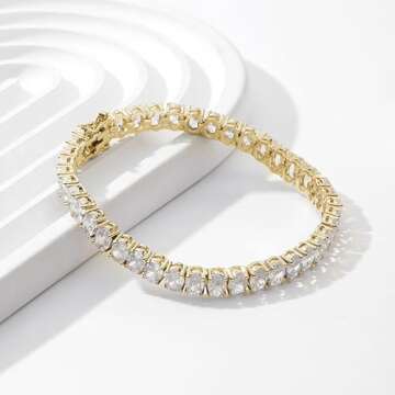 Stunning 14K Gold Tennis Bracelet with Moissanite