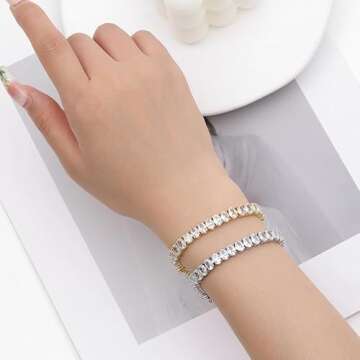 Stunning 14K Gold Tennis Bracelet with Moissanite