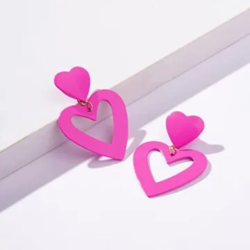Chic PopTopping Double Hearts Drop Earrings for Women