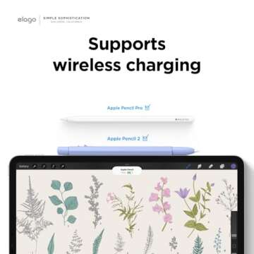 elago x MONAMI Compatible with Apple Pencil Pro Case & Apple Pencil 2nd Generation Case, Compatible with Magnetic Charging, Double Tap, Squeeze, Haptic (Must Read Installation Instructions) (Violet)