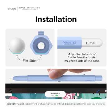 elago x MONAMI Compatible with Apple Pencil Pro Case & Apple Pencil 2nd Generation Case, Compatible with Magnetic Charging, Double Tap, Squeeze, Haptic (Must Read Installation Instructions) (Violet)