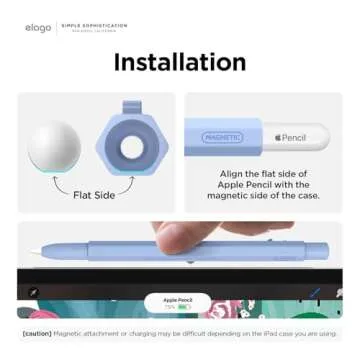 elago x MONAMI Compatible with Apple Pencil Pro Case & Apple Pencil 2nd Generation Case, Compatible with Magnetic Charging, Double Tap, Squeeze, Haptic (Must Read Installation Instructions) (Violet)