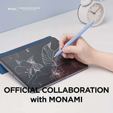 elago x MONAMI Compatible with Apple Pencil Pro Case & Apple Pencil 2nd Generation Case, Compatible with Magnetic Charging, Double Tap, Squeeze, Haptic (Must Read Installation Instructions) (Violet)