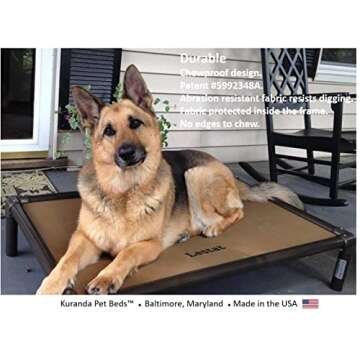 Kuranda Chewproof Dog Bed - Walnut PVC - 44" x 27" - Sunsure Textilene - Sierra