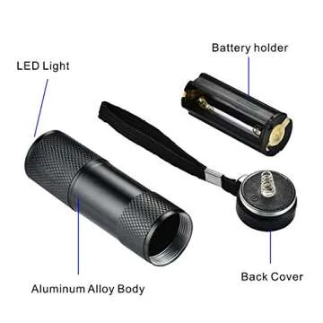 Optimal Shop 6 Pack UV Blacklight 9 LED Flashlight Torch Light Outdoors Etc (6 Pack)