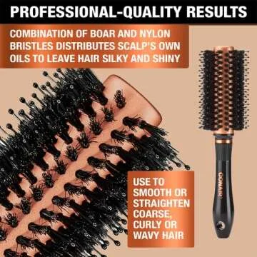 Conair Copper Collection Round Hair Dryer Brush - Blow Out Styler for Voluminous Looks