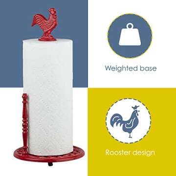 Stylish Rooster Paper Towels Holder for Farmhouse Kitchens