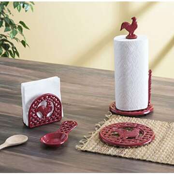 Stylish Rooster Paper Towels Holder for Farmhouse Kitchens