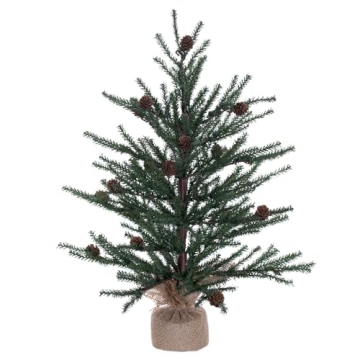 Vickerman 1.5 Foot Tall Caramel Pine Artificial Christmas Tree Unlit, Seasonal Indoor Home Decor wit...