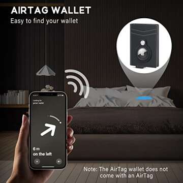 GAOCHALE Apple AirTag Wallet Genuine Leather Air Tag Wallet RFID Blocking Technology Credit Card Holder with Slim Money Slot for Men (No AirTag Included)