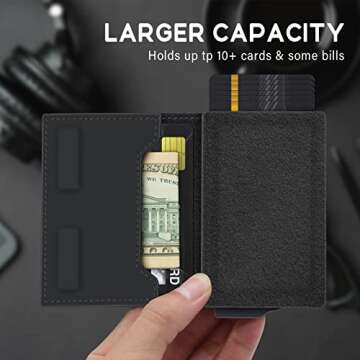 GAOCHALE Apple AirTag Wallet Genuine Leather Air Tag Wallet RFID Blocking Technology Credit Card Holder with Slim Money Slot for Men (No AirTag Included)