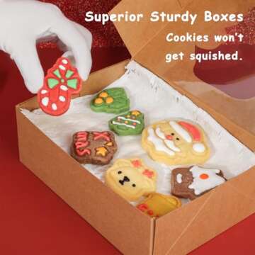 YEKTFS Christmas Cookie Boxes - Bulk 24 Pack 8.25x6x2.75in Christmas Cookie Tins with Lids, Treat Boxes for Cookies, Baked Goods Packaging & Gift Giving