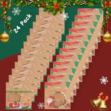 YEKTFS Christmas Cookie Boxes - 24 Pack for Festive Gifts