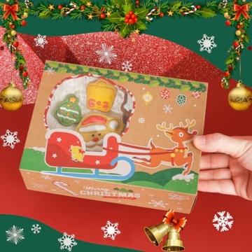 YEKTFS Christmas Cookie Boxes - 24 Pack for Festive Gifts