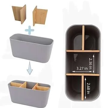 Bamboo Tooth Brush Holder - 5 Slot Organizer for Bathrooms