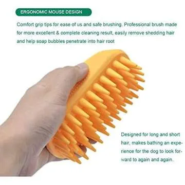 Pet Silicone Shampoo Brush for Long & Short Hair Medium Large Pets Dogs Cats,Shower Wash Curry Brush,Dog hair Products Accessories Dog Back Massage for Long & Short Hair Small Large Pets Dogs(Green)