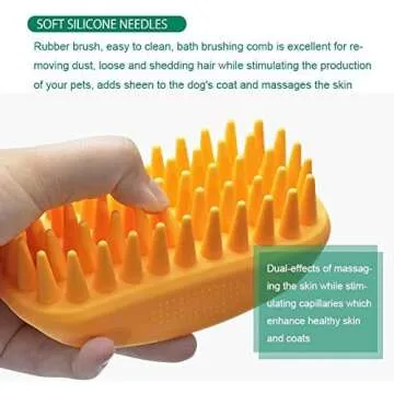 Pet Silicone Shampoo Brush for Long & Short Hair Medium Large Pets Dogs Cats,Shower Wash Curry Brush,Dog hair Products Accessories Dog Back Massage for Long & Short Hair Small Large Pets Dogs(Green)