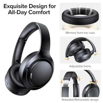 TAGRY Hybrid ANC Headphones 120H Playtime with ENC