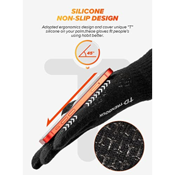 TRENDOUX Winter Touchscreen Gloves for Men and Women - Black M