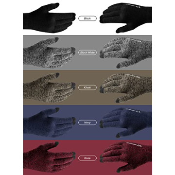 TRENDOUX Winter Touchscreen Gloves for Men and Women - Black M