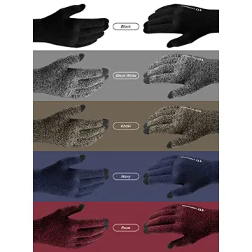 TRENDOUX Winter Touchscreen Gloves for Men and Women - Black M