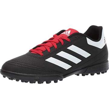 adidas Men's Goletto VI Turf Football Shoe, Black/White/Scarlet, 9 M US
