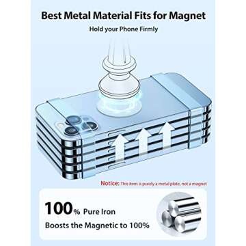 Secure VICSEED Universal Metal Plates for Car Phone Mounts