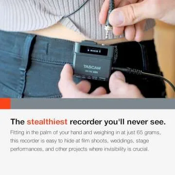 TASCAM DR-10L Pro Ultra Portable Personal Recorder with Lavalier Microphone, 32-bit Float Recording, microSDHC Card Support, and Support for Atomos Wireless Timecode