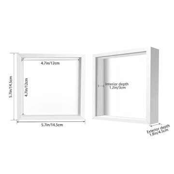 TouYinger 5x5 Small Shadow Box Frame Display Case, Display Case Box for Memorabilia, Medal, Wedding ...