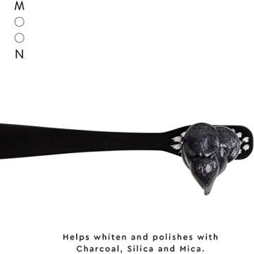 MOON Charcoal Toothpaste, Whitening Stain Removal for Everyday Brightening - SLS Free Teeth Whitening Toothpaste Without Fluoride - Vegan - Reduce Plaque & Support Gum Health - Peppermint (2 Pack)