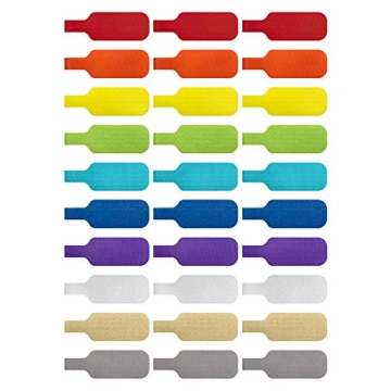 Wrap-It Storage - Cable Labels, Medium, Multi-Color (30-Pack) Write On Cord Labels, Wire Labels, Cab...