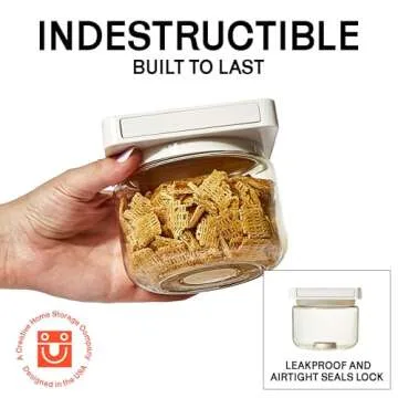 Cliik 3-Pack Magnetic Stackable Kitchen Containers, Jars for Organization and Storage, Kitchen Storage & Pantry Organizer with Lid, Shatterproof, Leakproof & Airtight