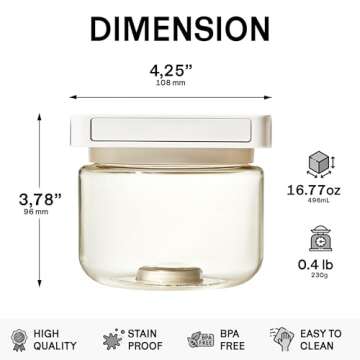 Cliik 3-Pack Magnetic Stackable Kitchen Containers, Jars for Organization and Storage, Kitchen Storage & Pantry Organizer with Lid, Shatterproof, Leakproof & Airtight