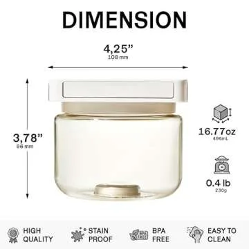 Cliik 3-Pack Magnetic Stackable Kitchen Containers, Jars for Organization and Storage, Kitchen Storage & Pantry Organizer with Lid, Shatterproof, Leakproof & Airtight