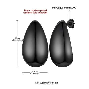 KeyStyle Chunky Gold Hoop Earrings for Women - Trendy Design