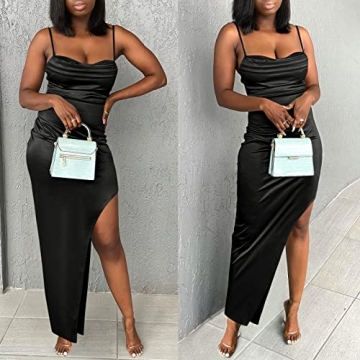 Elegant ANRABESS Satin Bodycon Dress for Formal Events