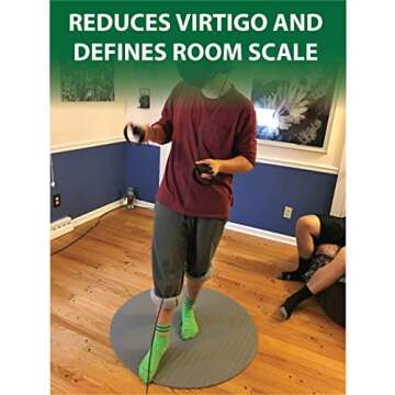 ProxiMat | ProxiOne | Grey | Standard | VR Virtual Reality Chaperone Safety Mat | 8' to 10' Room Scale | for HTC Vive, Oculus Rift Quest, Playstation PSVR, Pimax 5K 8K, Valve Index Headset …